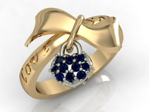 ring with heart 3D Print Model
