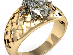 ring frog with a coin 3D 프린트 모델