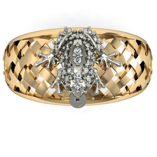 ring frog with a coin 3D 프린트 모델 .c4d .max .obj .3ds .fbx .stl .blend 