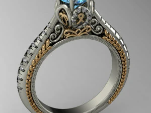 engagement ring high detail 3D Print Model
