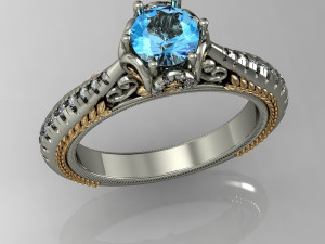 engagement ring high detail 3D Принт Модель