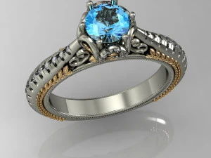 engagement ring high detail 3D Print Model
