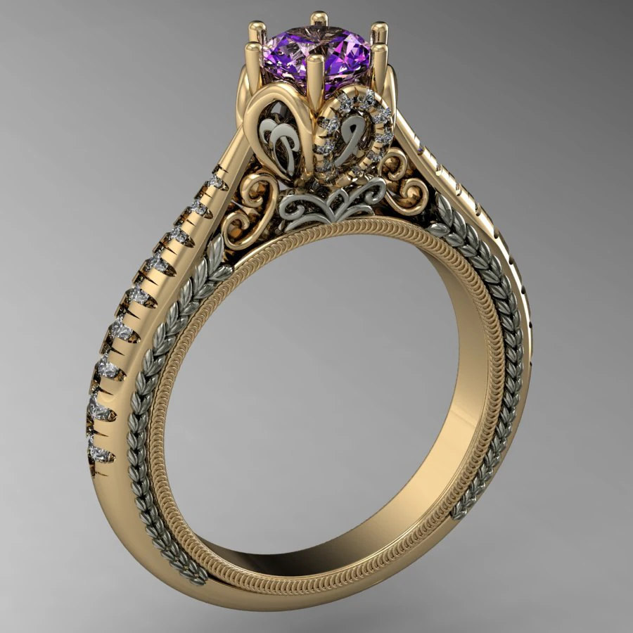 engagement ring high detail 3D Print Model .c4d .max .obj .3ds .fbx .stl .blend
