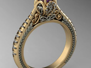 anel de noivado alto detalhe Modelo de Impressão 3D