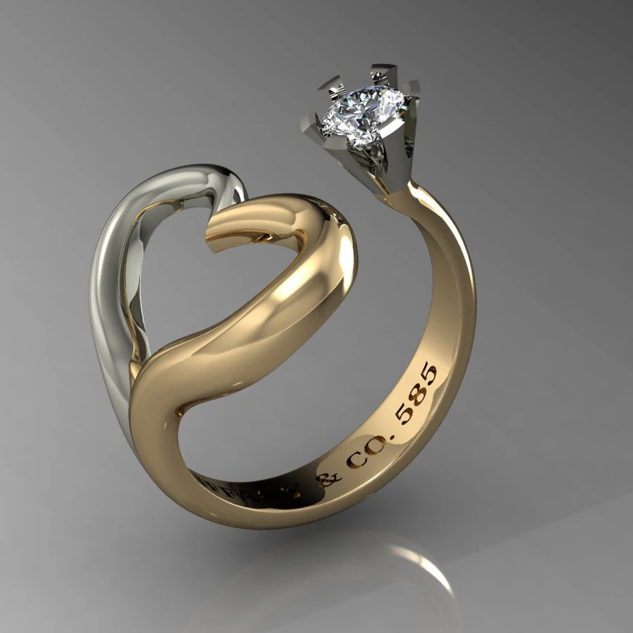 सगाई की अंगूठी 3D प्रिंट मॉडल .c4d .max .obj .3ds .fbx .stl .blend 