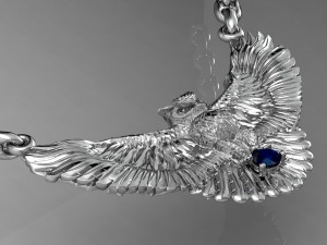fashion neckless owl with gem Modello di stampa 3D