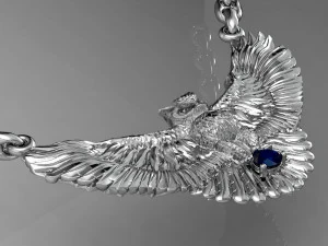 fashion neckless owl with gem 3D Print Model