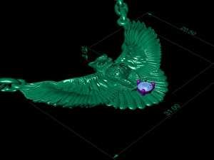 fashion neckless owl with gem Modello di stampa 3D