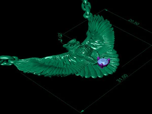 fashion neckless owl with gem 3D Print Model