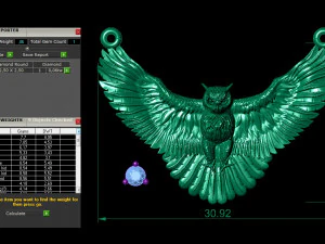 fashion neckless owl with gem 3D Print Model
