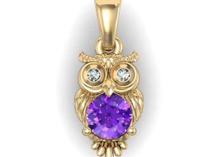 fashion pendant owl with gems 3D Print Model