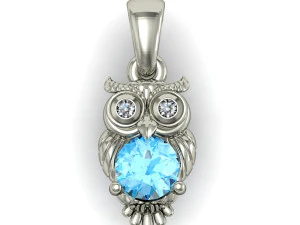 fashion pendant owl with gems 3D Print Model