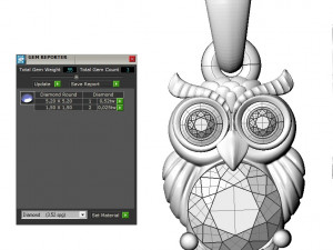 fashion pendant owl with gems 3D Принт Модель