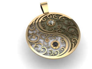 fashion pendant with gems 3D Baskı Modeli