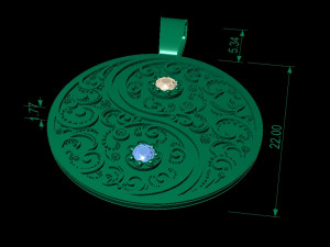 fashion pendant with gems 3D Baskı Modeli