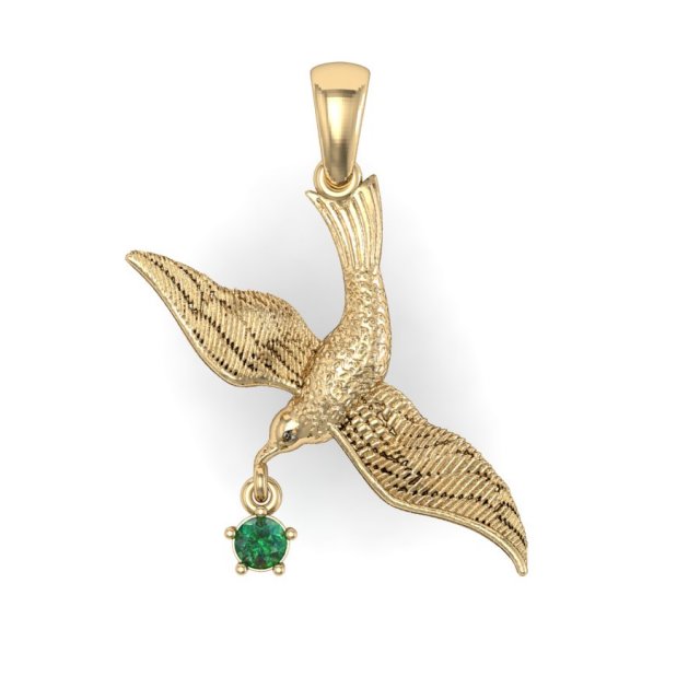 pendant bird gull with gems 3D Baskı Modeli .c4d .max .obj .3ds .fbx .stl .blend 