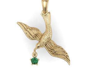 pendant bird gull with gems 3D Print Model
