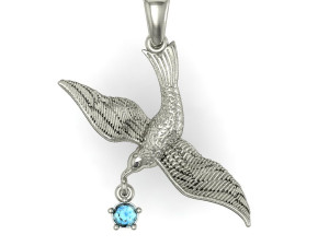 pendant bird gull with gems 3D Baskı Modeli