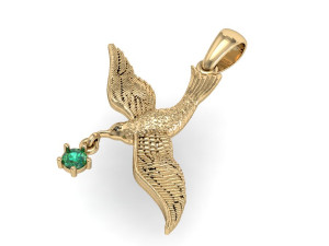 pendant bird gull with gems 3D Baskı Modeli