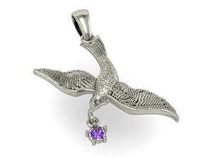 pendant bird gull with gems 3D Baskı Modeli