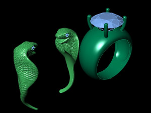 ring two snakes 3D 打印模型