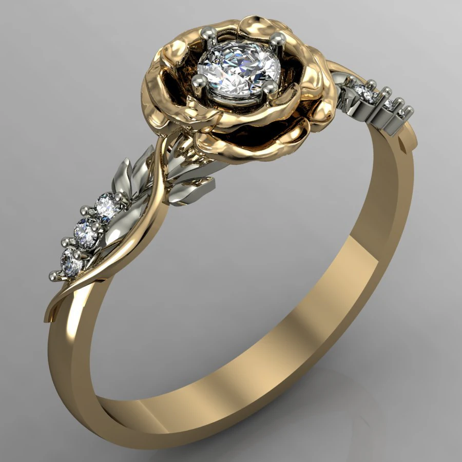 beautiful ring rose 3D Print Model .c4d .max .obj .3ds .fbx .stl .blend 