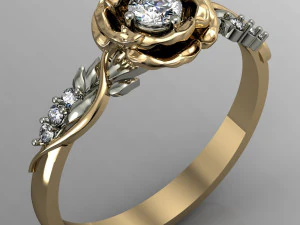 美丽的戒指玫瑰 3D 打印模型