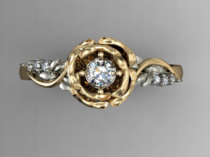 beautiful ring rose Modèles 3D en vedette