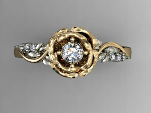 beautiful ring rose 3D Print Model