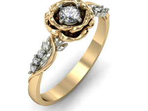 beautiful ring rose Modèles 3D en vedette