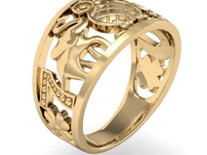 ring elephant owl horseshoe 3D Принт Модель