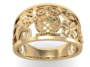 ring elephant owl horseshoe 3D Print Model