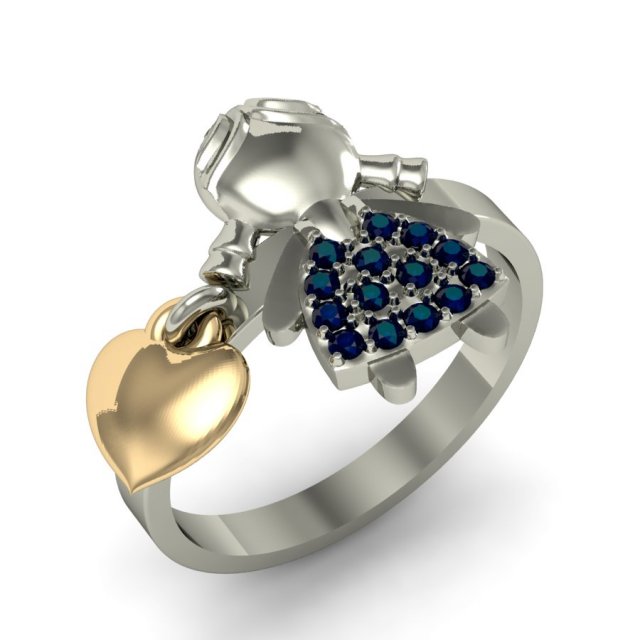 fashion ring with girl heart Modèles 3D en vedette .c4d .max .obj .3ds .fbx .stl .blend 
