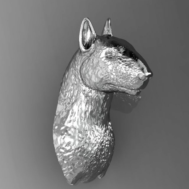 head bull terrier 3D 打印模型 .c4d .max .obj .3ds .fbx .stl .blend 