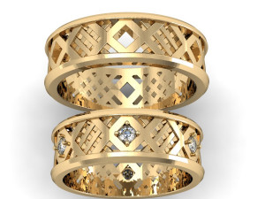 fashion wedding ring with diamonds 3D 프린트 모델