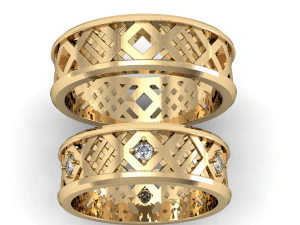 fashion wedding ring with diamonds 3D Print Model