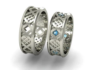 fashion wedding ring with diamonds 3D Print Model