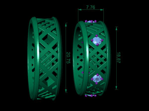 fashion wedding ring with diamonds 3D 프린트 모델