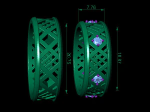 fashion wedding ring with diamonds 3D Print Model