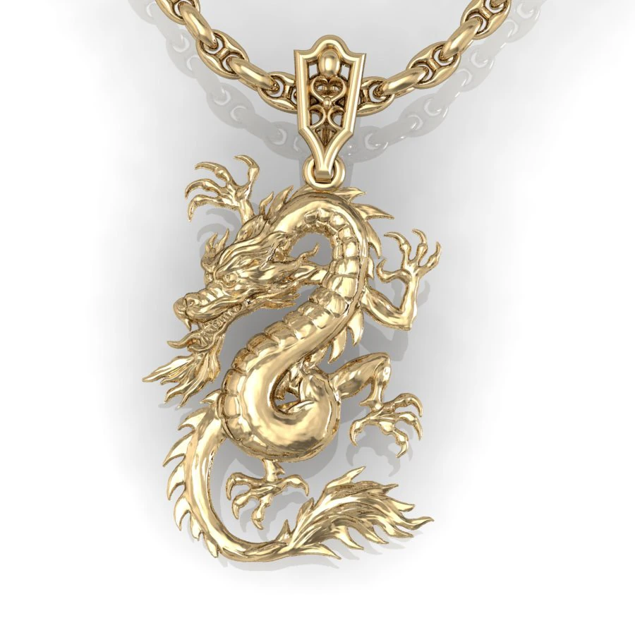dragon pendant 3D Print Model .c4d .max .obj .3ds .fbx .stl .blend 