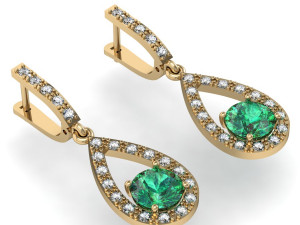 fashion earring with gems 3D-printmodel
