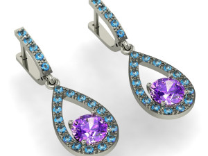 fashion earring with gems 3Dプリントモデル