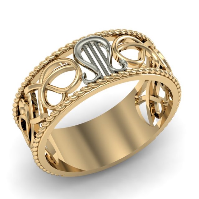 beautiful ring lira 3D Print Model .c4d .max .obj .3ds .fbx .stl .blend 