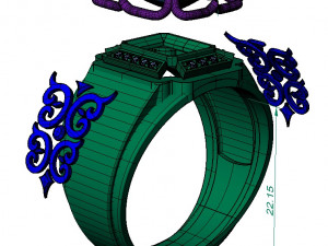 eastern male ring 3Dプリントモデル
