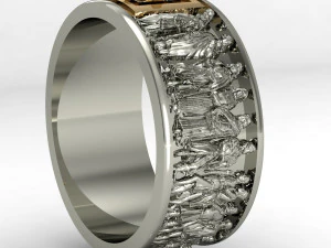 male ring with antique statues 3D Print Model
