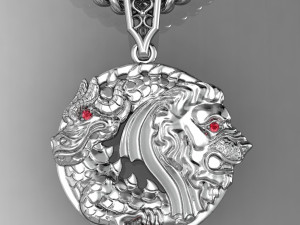 pendant lion and dragon Modèles 3D en vedette