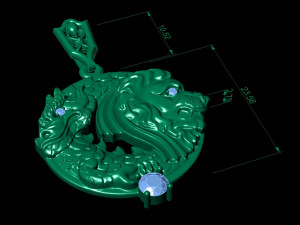 pendant lion and dragon Modèles 3D en vedette