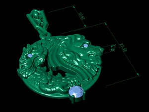 pendant lion and dragon 3D Print Model