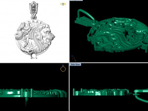 pendant lion and dragon Modèles 3D en vedette