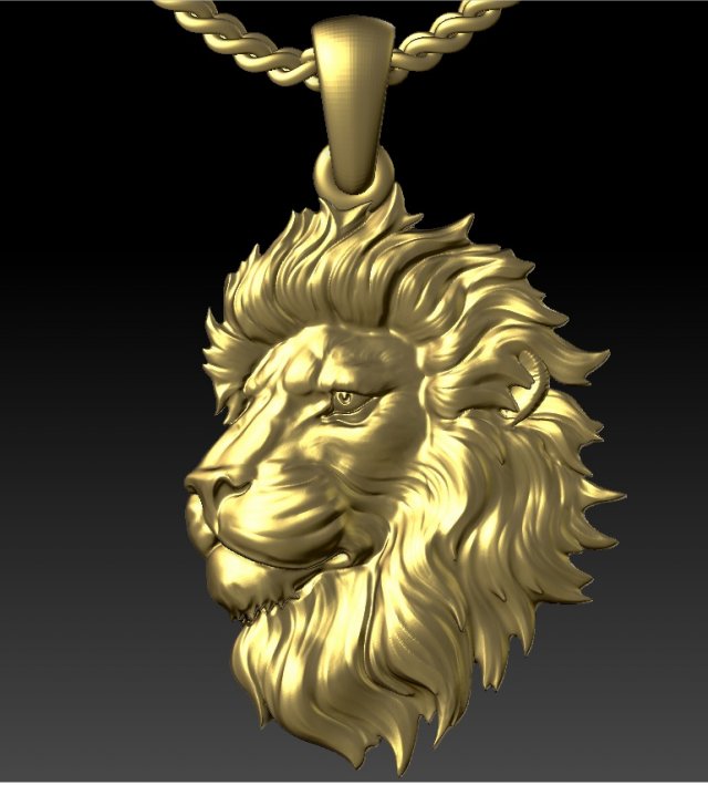 lion head pendant 3Dプリントモデル .c4d .max .obj .3ds .fbx .stl .blend 